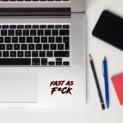 Red/Black - Fast As F*ck - Sticker