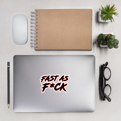 Red/Black - Fast As F*ck - Sticker