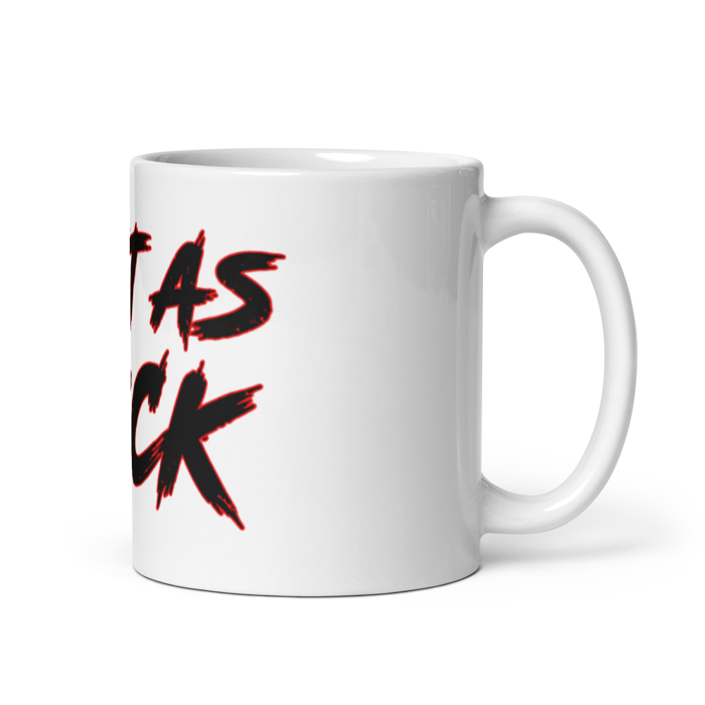 White Glossy Coffee Mug - Red/Black - Fast As F*ck