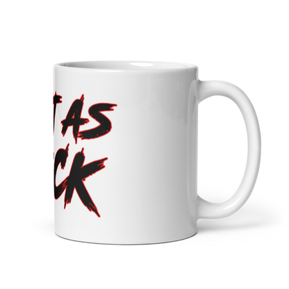 White Glossy Coffee Mug - Red/Black - Fast As F*ck