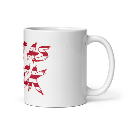 White Glossy Mug - American Flag - Fast As F*ck