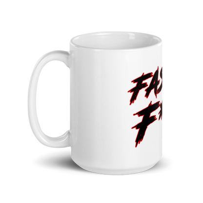 White Glossy Coffee Mug - Red/Black - Fast As F*ck