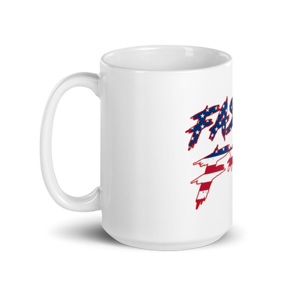 White Glossy Mug - American Flag - Fast As F*ck