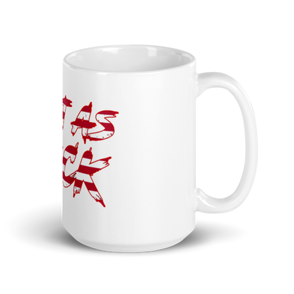 White Glossy Mug - American Flag - Fast As F*ck