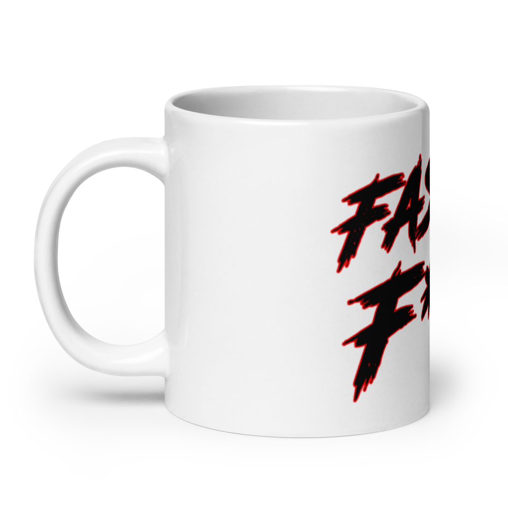 White Glossy Coffee Mug - Red/Black - Fast As F*ck