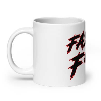 White Glossy Coffee Mug - Red/Black - Fast As F*ck