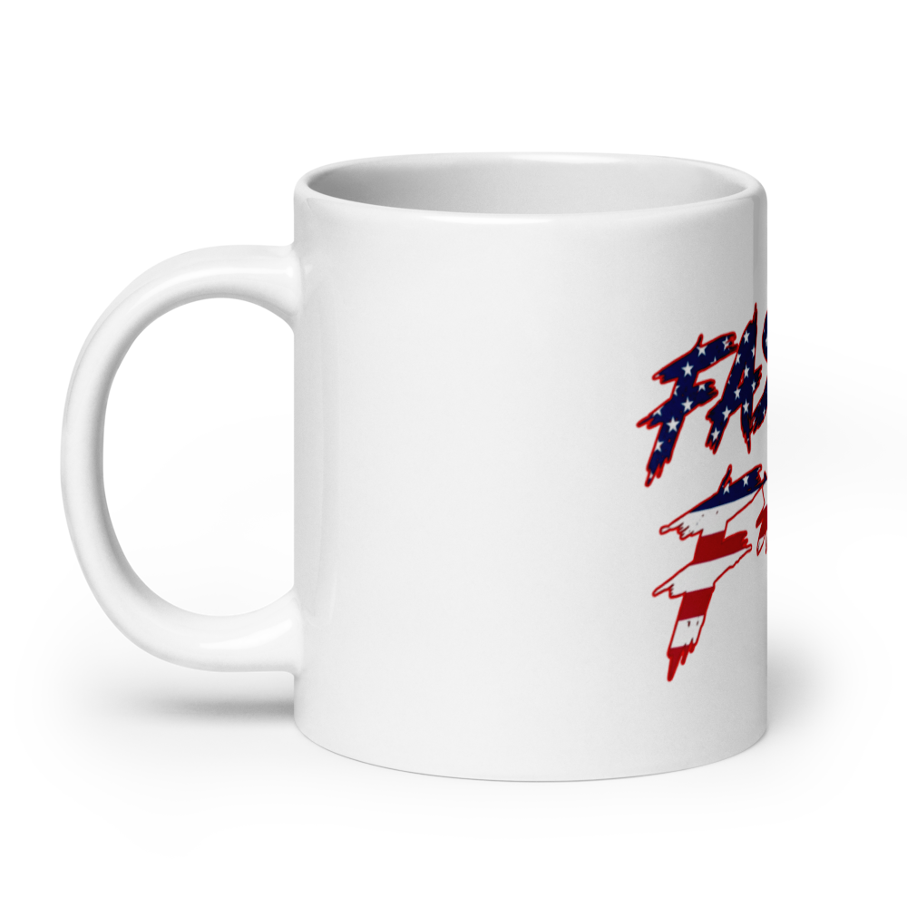 White Glossy Mug - American Flag - Fast As F*ck