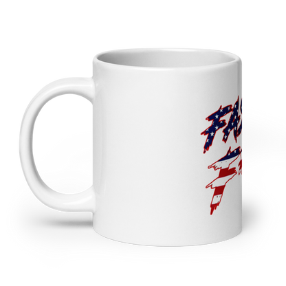 White Glossy Mug - American Flag - Fast As F*ck