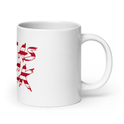 White Glossy Mug - American Flag - Fast As F*ck